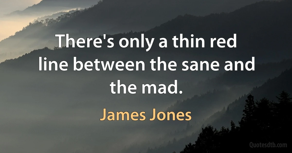 There's only a thin red line between the sane and the mad. (James Jones)