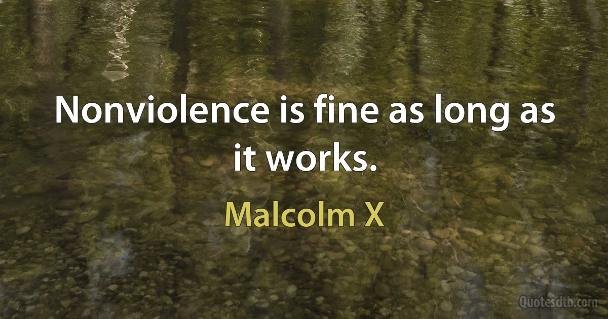 Nonviolence is fine as long as it works. (Malcolm X)