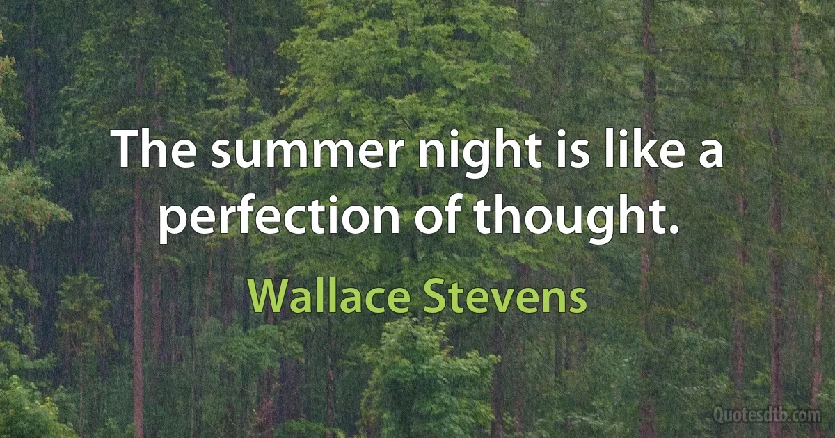 The summer night is like a perfection of thought. (Wallace Stevens)