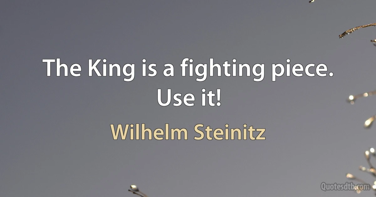 The King is a fighting piece. Use it! (Wilhelm Steinitz)