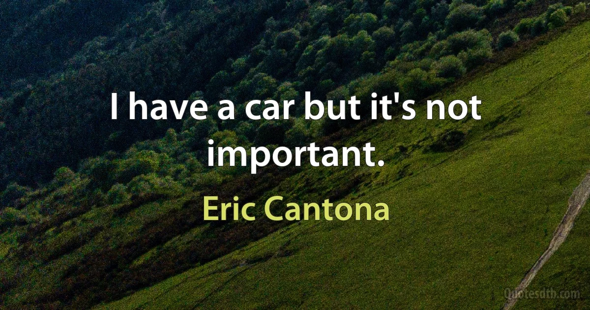 I have a car but it's not important. (Eric Cantona)