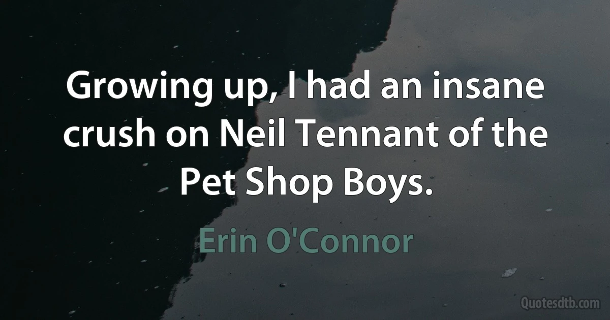 Growing up, I had an insane crush on Neil Tennant of the Pet Shop Boys. (Erin O'Connor)