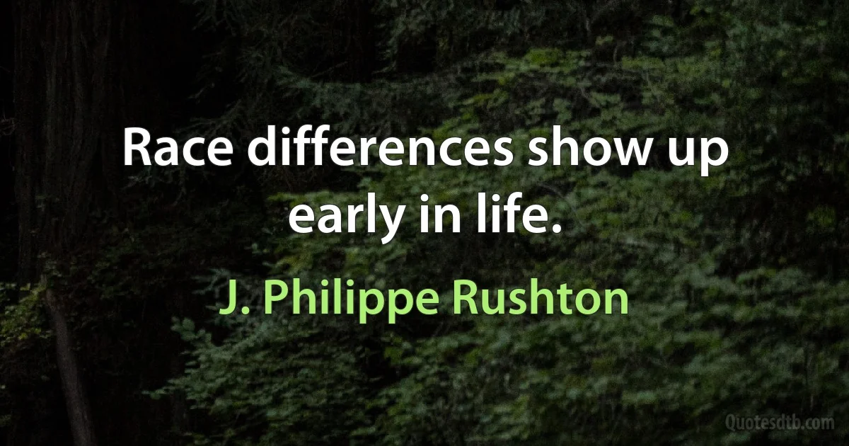 Race differences show up early in life. (J. Philippe Rushton)