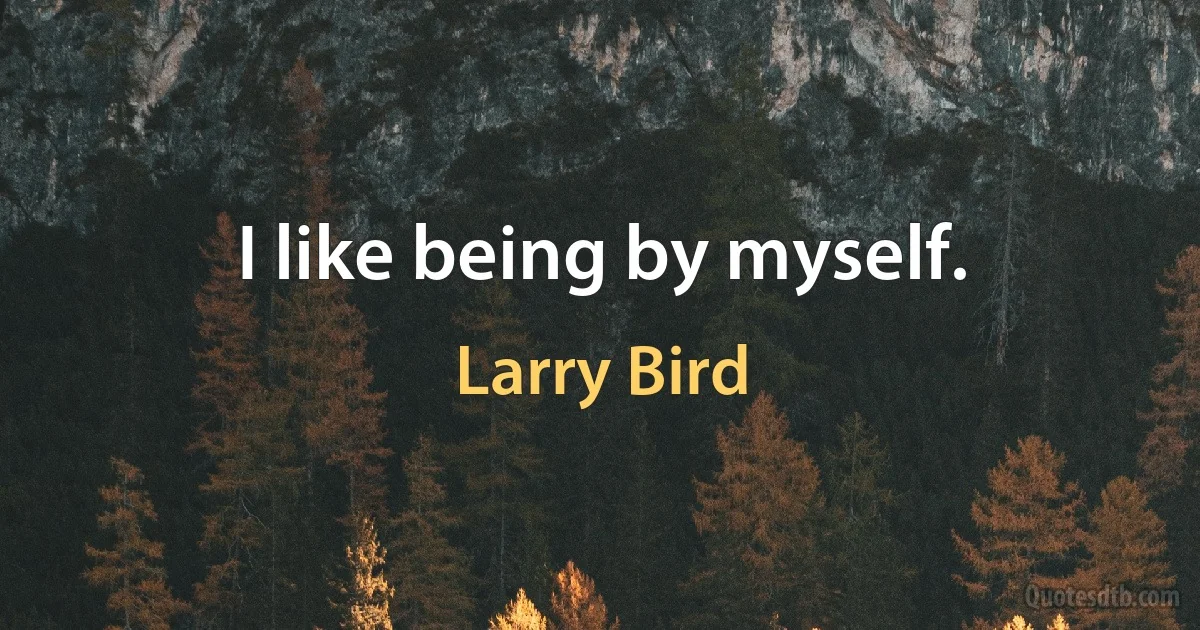 I like being by myself. (Larry Bird)