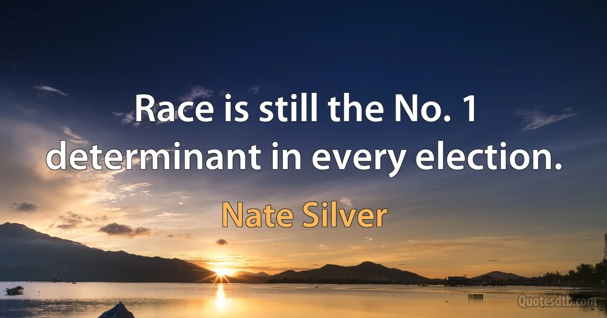 Race is still the No. 1 determinant in every election. (Nate Silver)