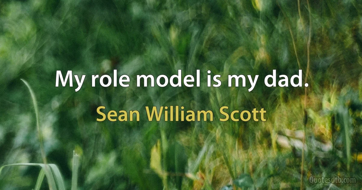 My role model is my dad. (Sean William Scott)