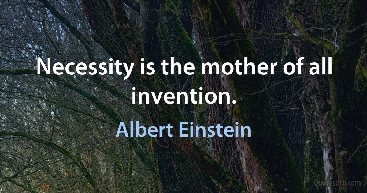 Necessity is the mother of all invention. (Albert Einstein)