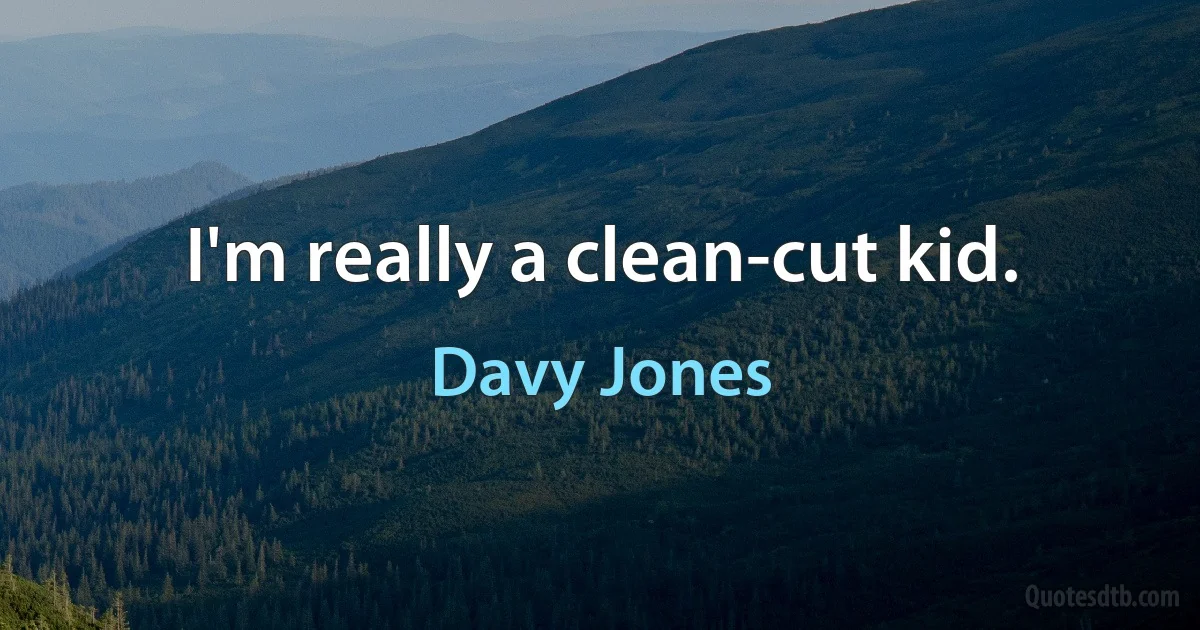 I'm really a clean-cut kid. (Davy Jones)