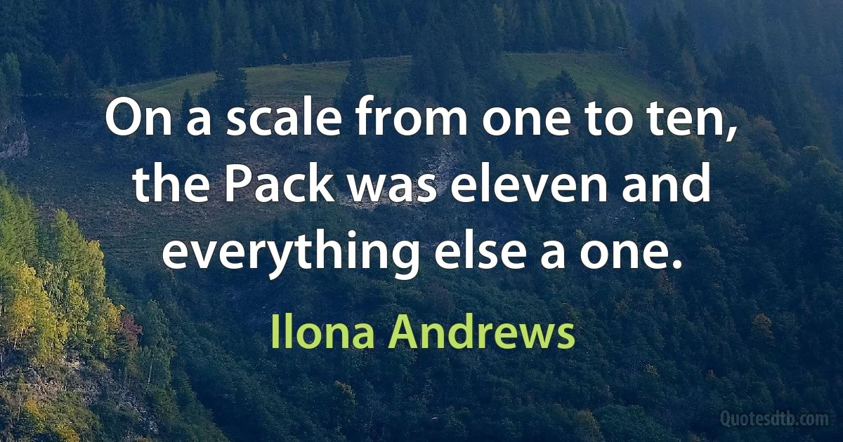 On a scale from one to ten, the Pack was eleven and everything else a one. (Ilona Andrews)