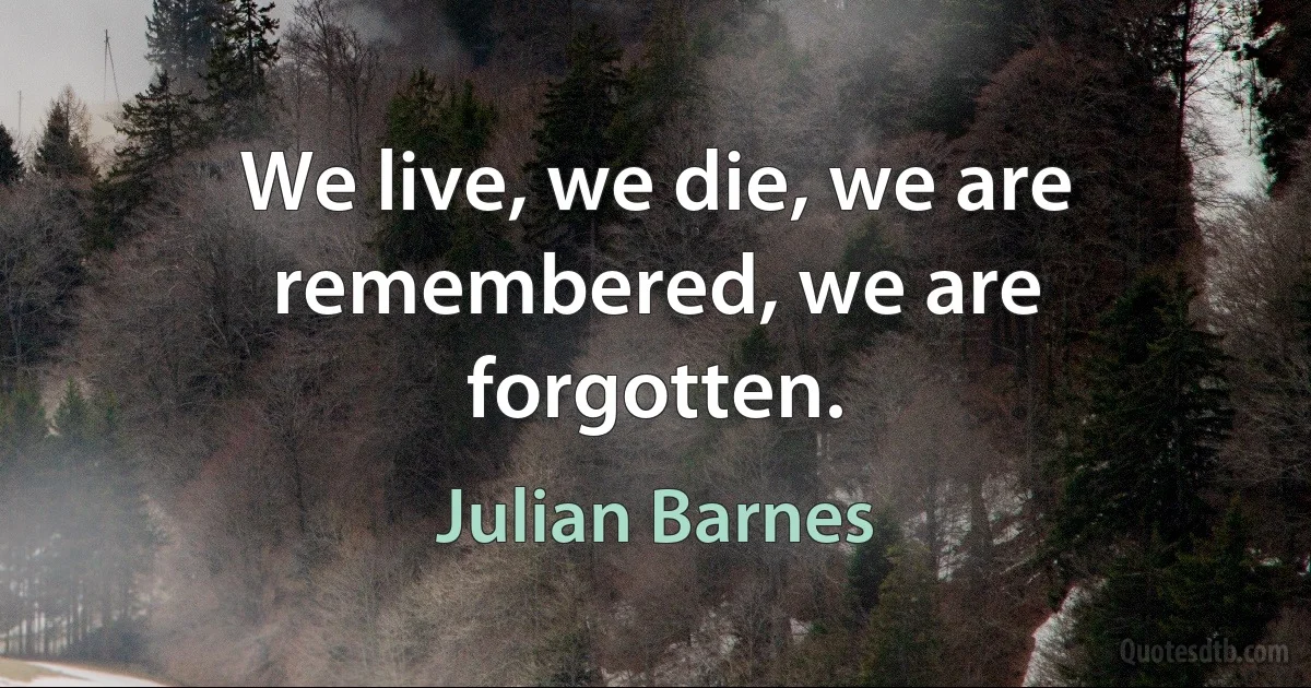 We live, we die, we are remembered, we are forgotten. (Julian Barnes)