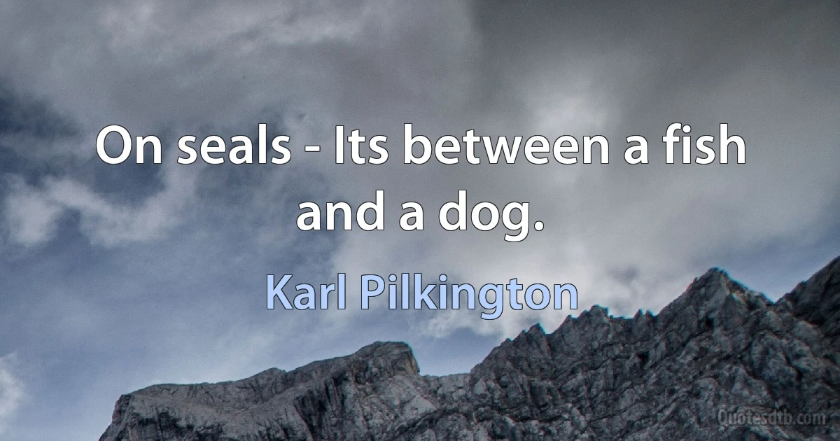 On seals - Its between a fish and a dog. (Karl Pilkington)