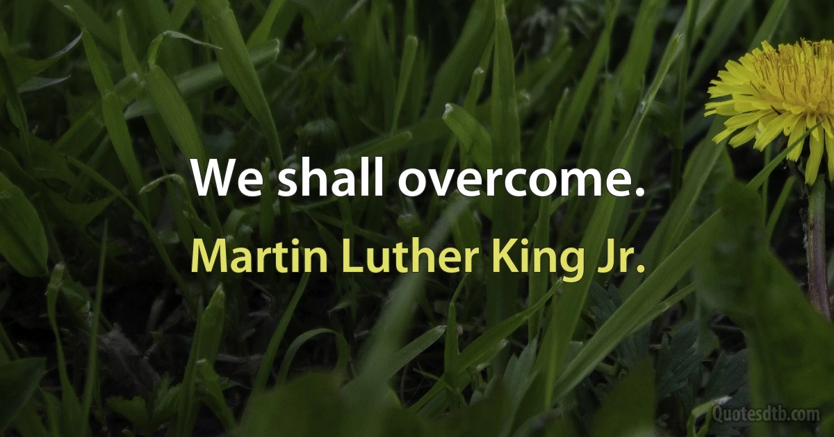 We shall overcome. (Martin Luther King Jr.)