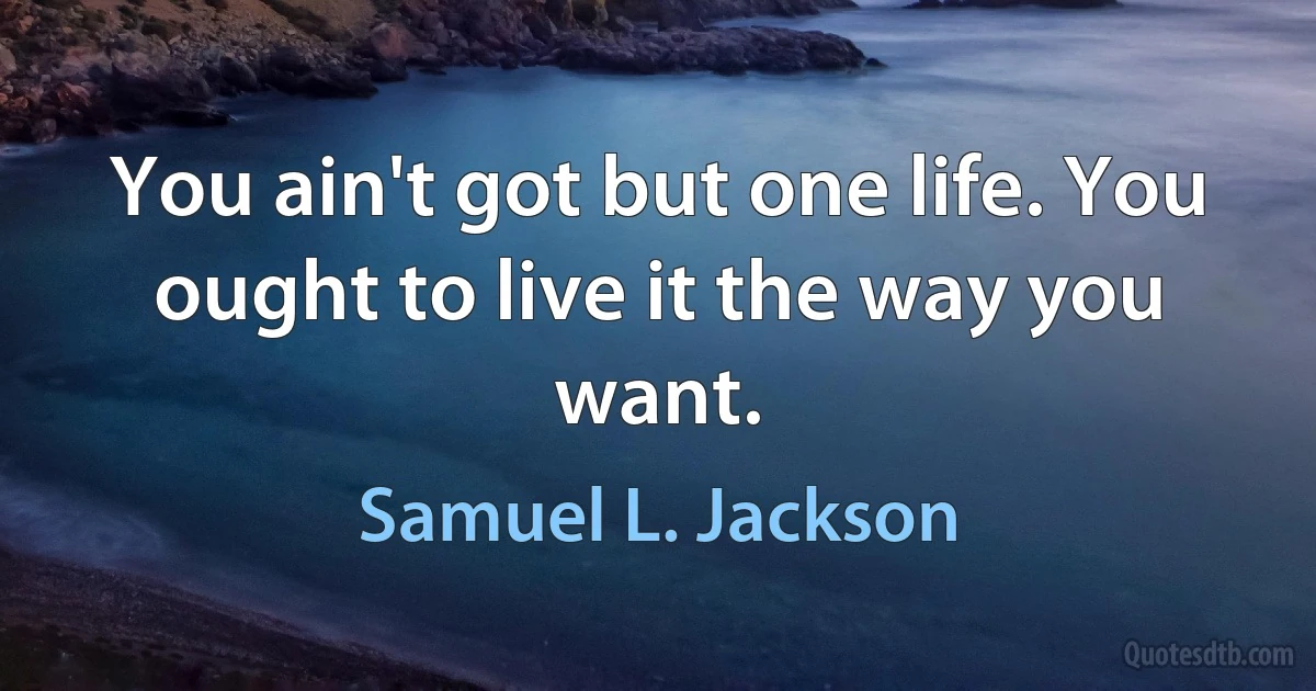 You ain't got but one life. You ought to live it the way you want. (Samuel L. Jackson)