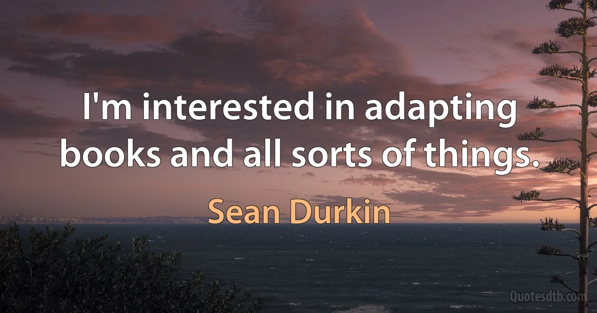 I'm interested in adapting books and all sorts of things. (Sean Durkin)