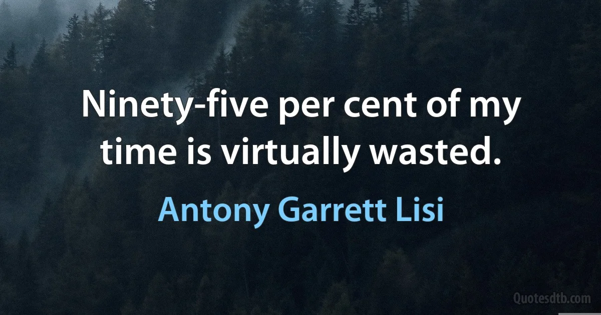 Ninety-five per cent of my time is virtually wasted. (Antony Garrett Lisi)