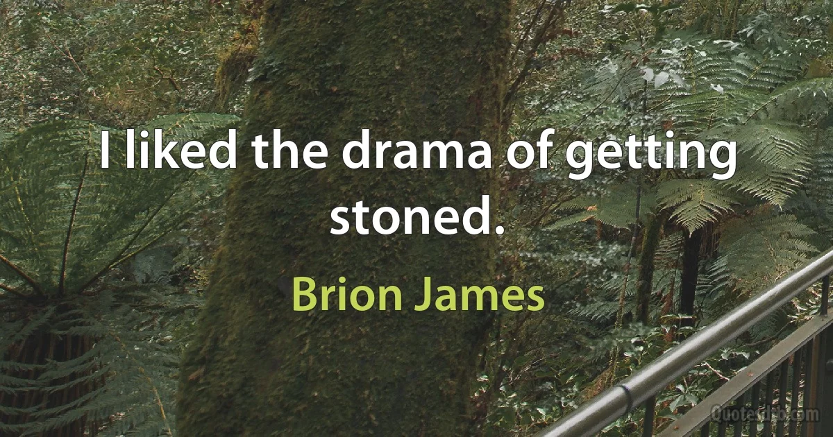 I liked the drama of getting stoned. (Brion James)