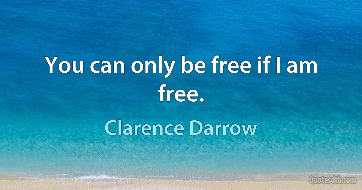 You can only be free if I am free. (Clarence Darrow)