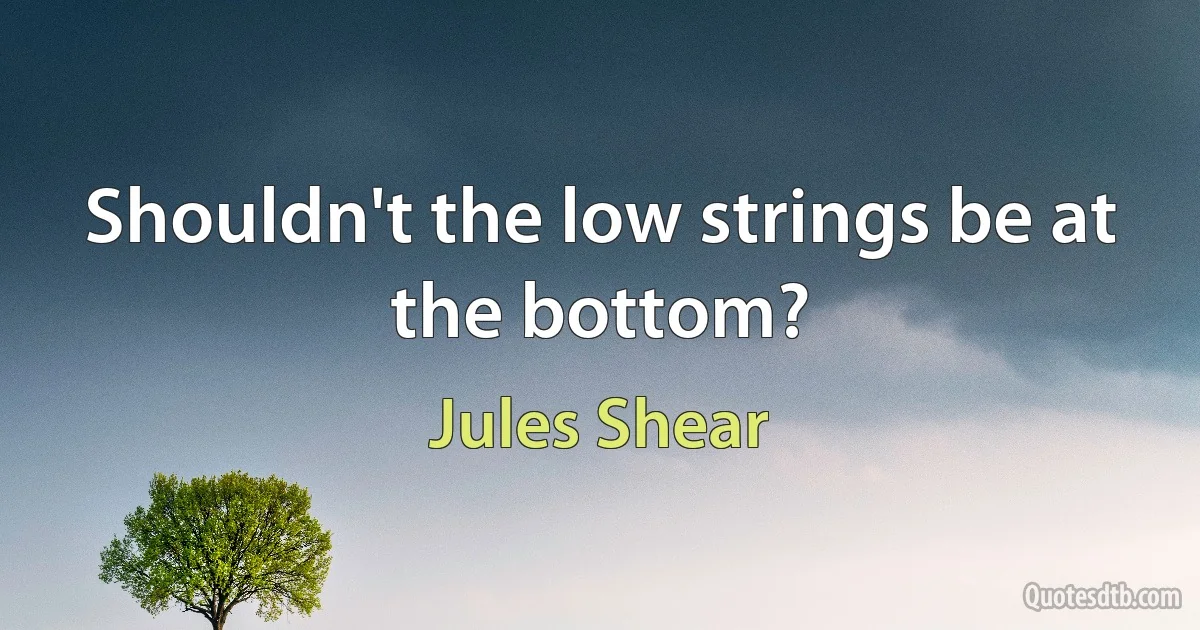 Shouldn't the low strings be at the bottom? (Jules Shear)