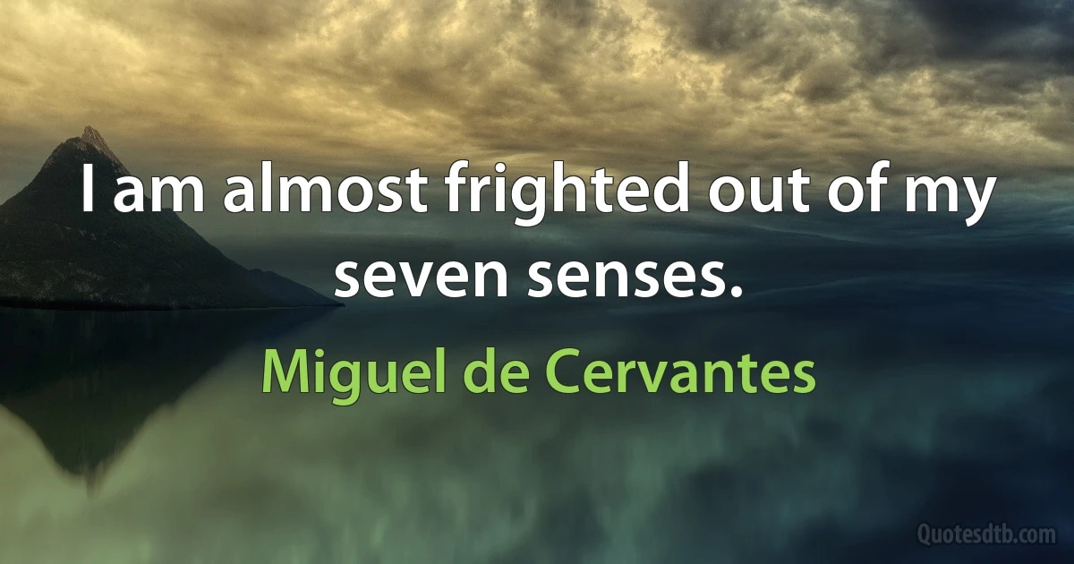 I am almost frighted out of my seven senses. (Miguel de Cervantes)