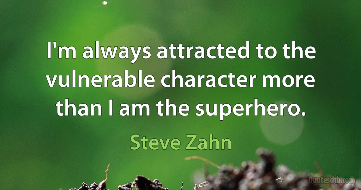 I'm always attracted to the vulnerable character more than I am the superhero. (Steve Zahn)