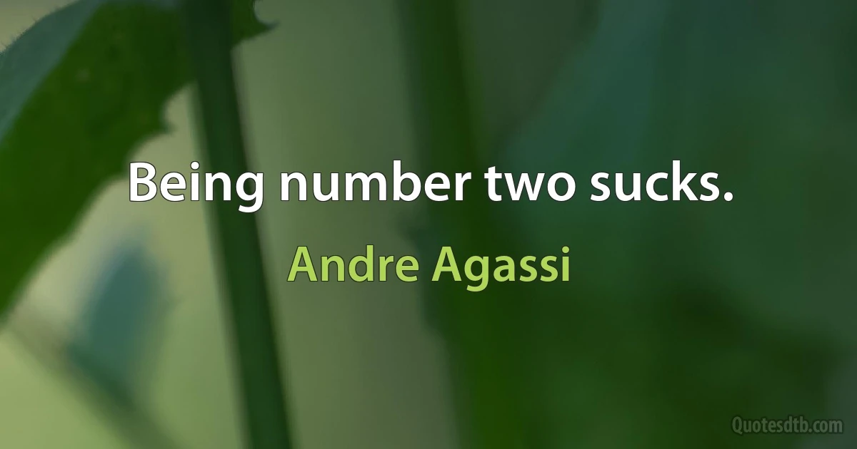 Being number two sucks. (Andre Agassi)