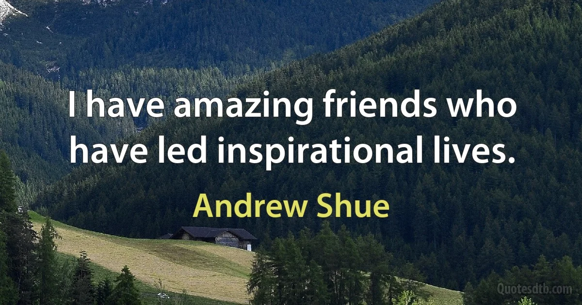 I have amazing friends who have led inspirational lives. (Andrew Shue)