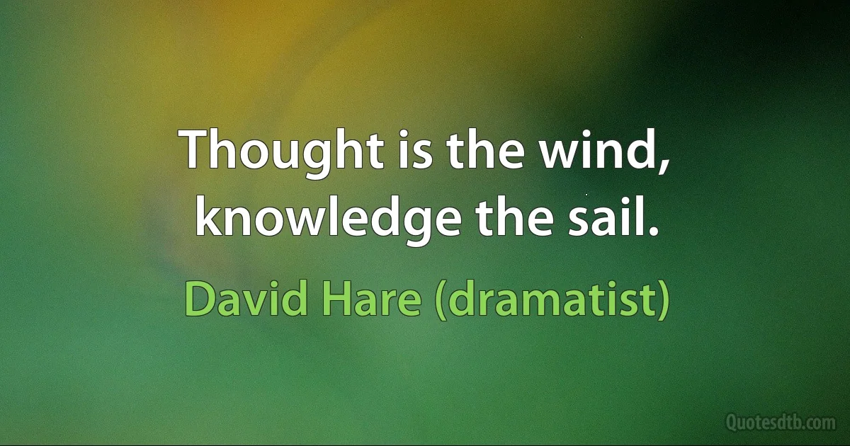 Thought is the wind, knowledge the sail. (David Hare (dramatist))