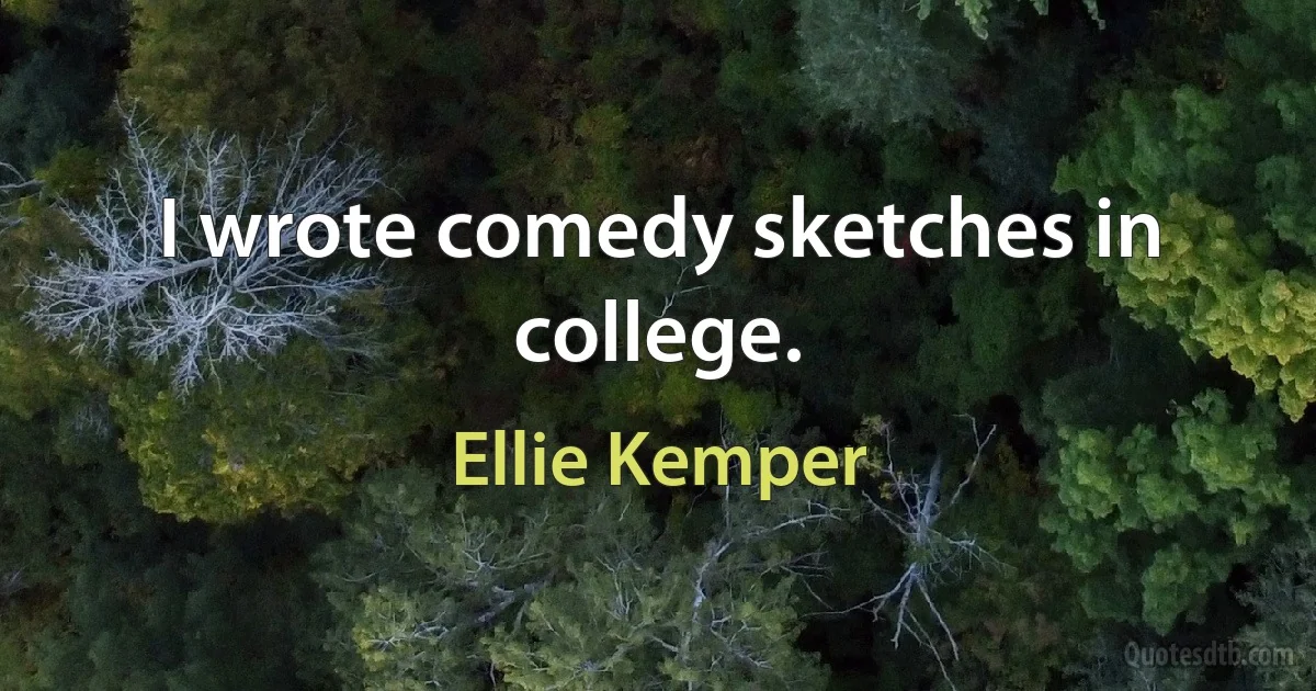 I wrote comedy sketches in college. (Ellie Kemper)