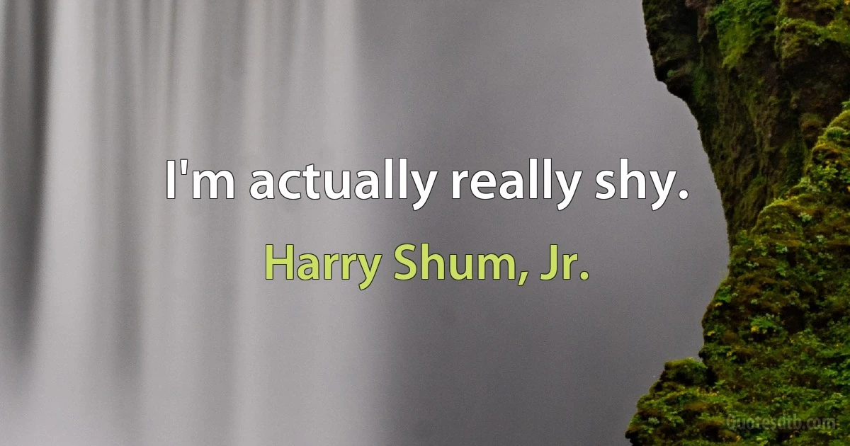 I'm actually really shy. (Harry Shum, Jr.)