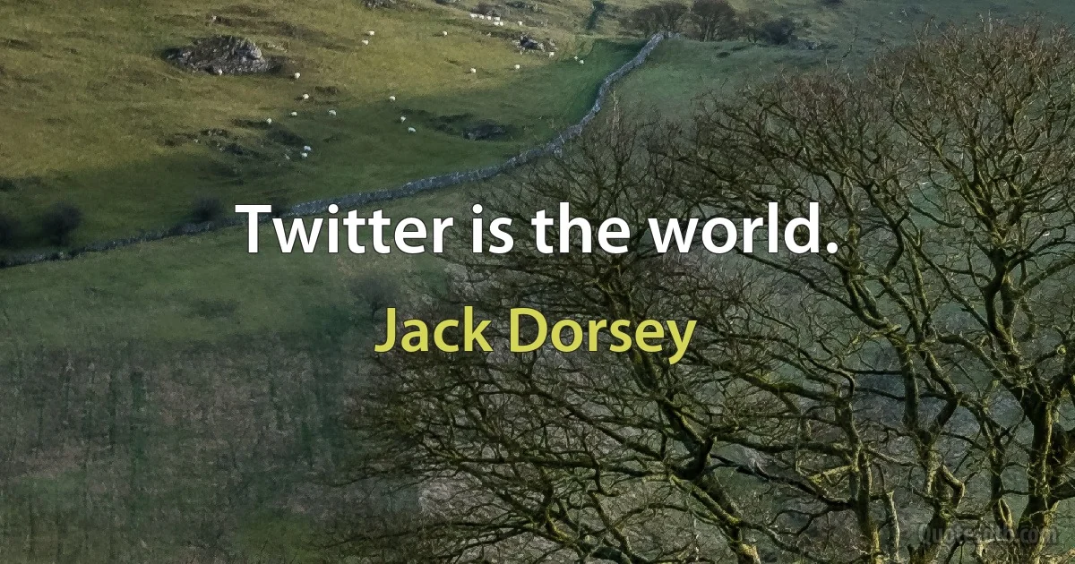 Twitter is the world. (Jack Dorsey)