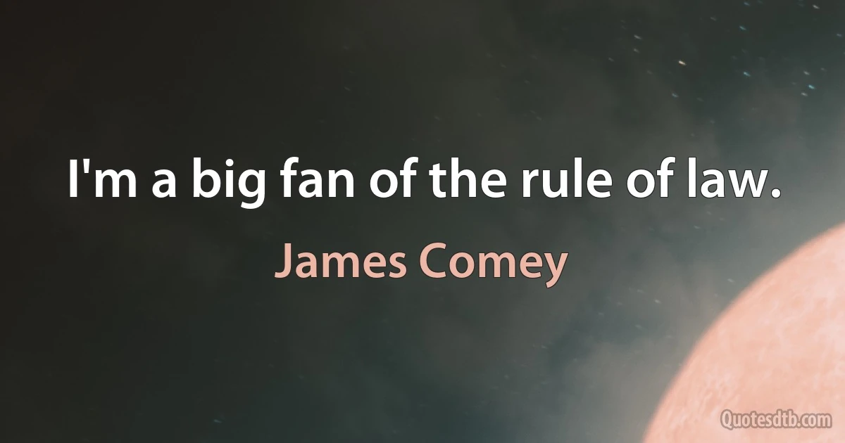 I'm a big fan of the rule of law. (James Comey)