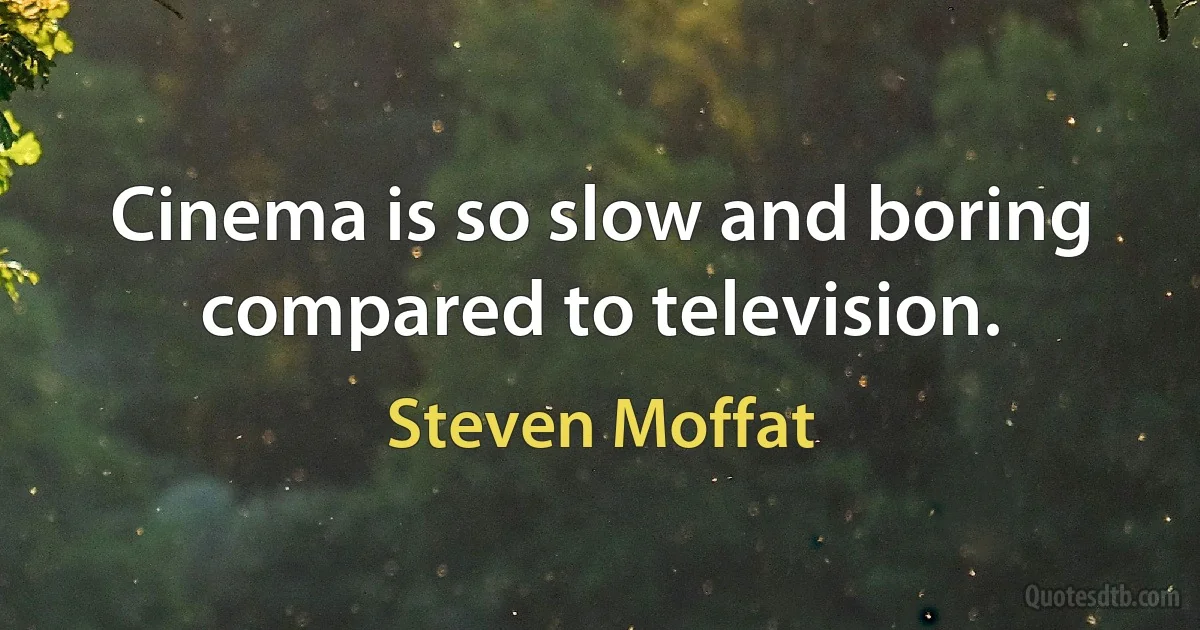 Cinema is so slow and boring compared to television. (Steven Moffat)