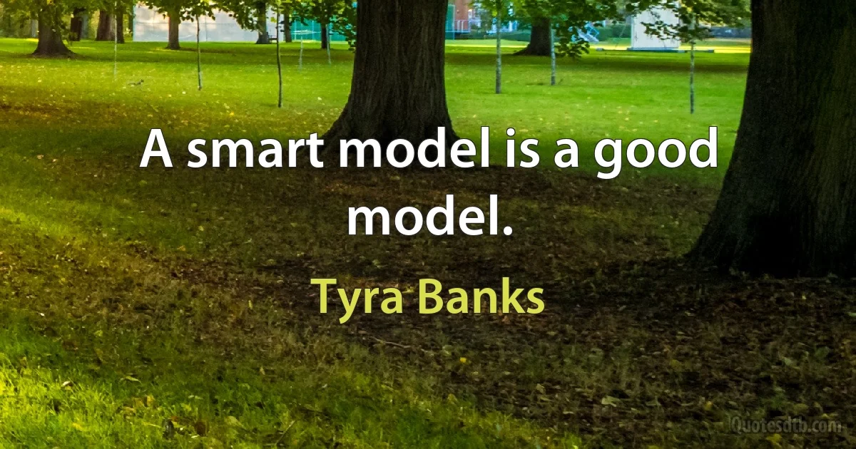 A smart model is a good model. (Tyra Banks)