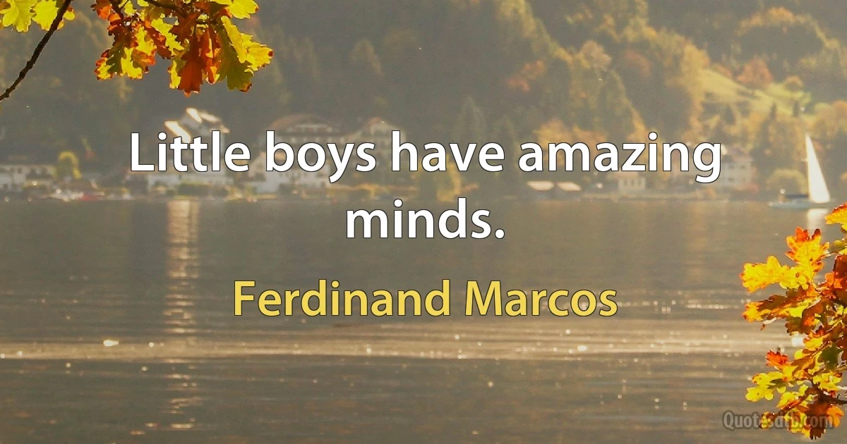 Little boys have amazing minds. (Ferdinand Marcos)