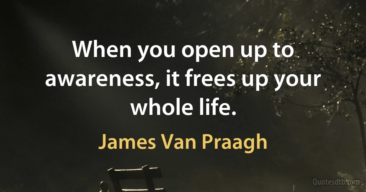 When you open up to awareness, it frees up your whole life. (James Van Praagh)