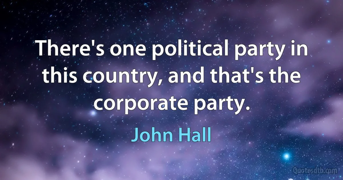 There's one political party in this country, and that's the corporate party. (John Hall)