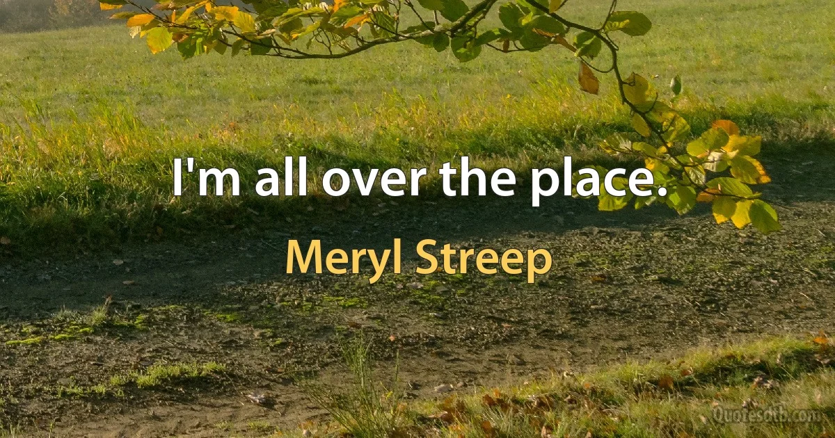 I'm all over the place. (Meryl Streep)