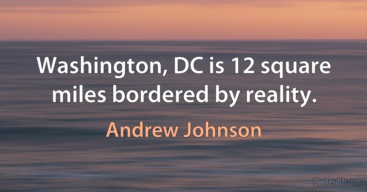 Washington, DC is 12 square miles bordered by reality. (Andrew Johnson)