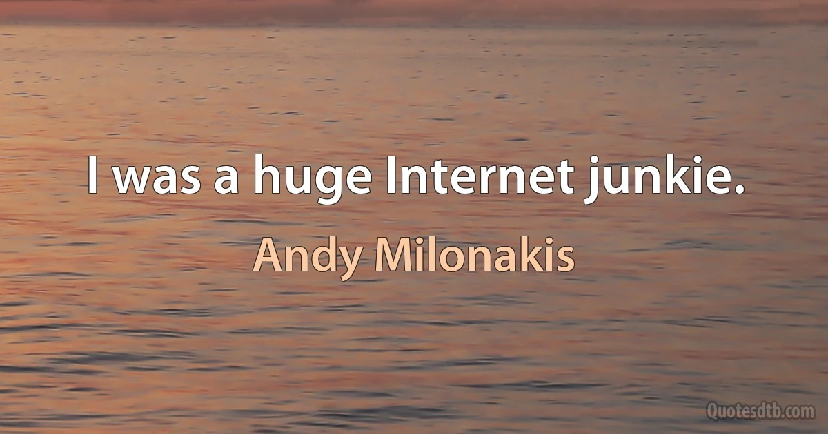 I was a huge Internet junkie. (Andy Milonakis)