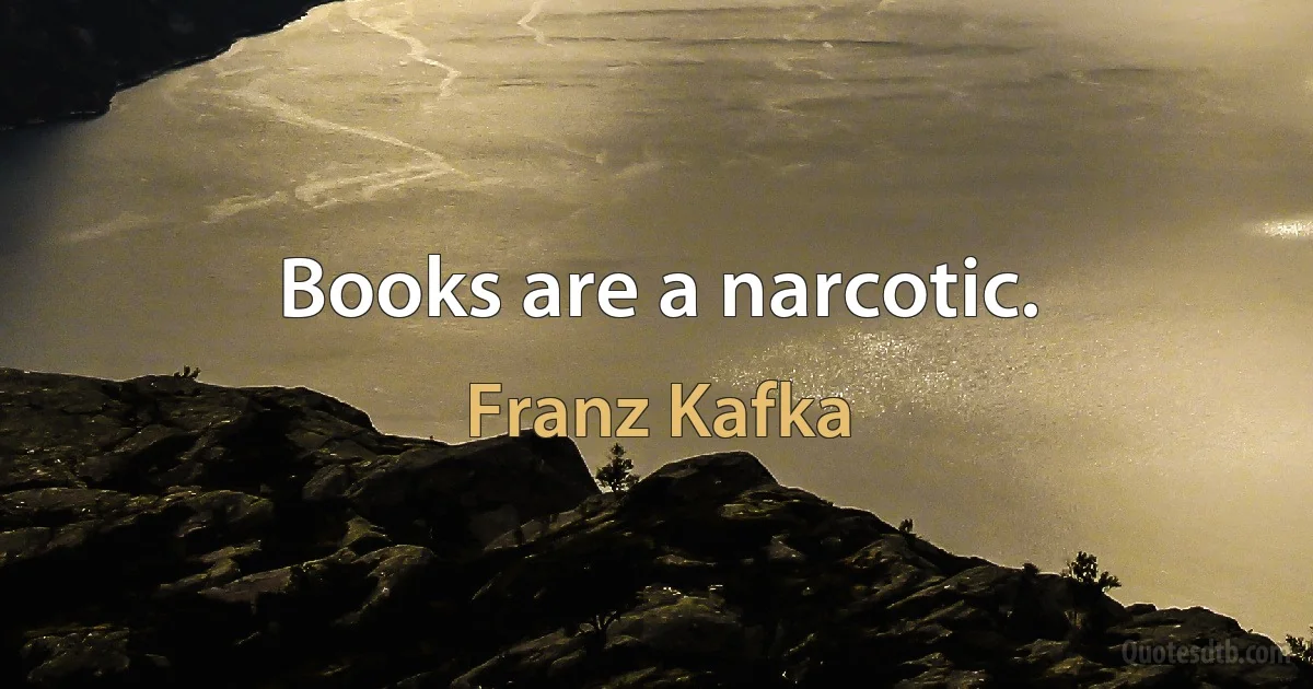 Books are a narcotic. (Franz Kafka)