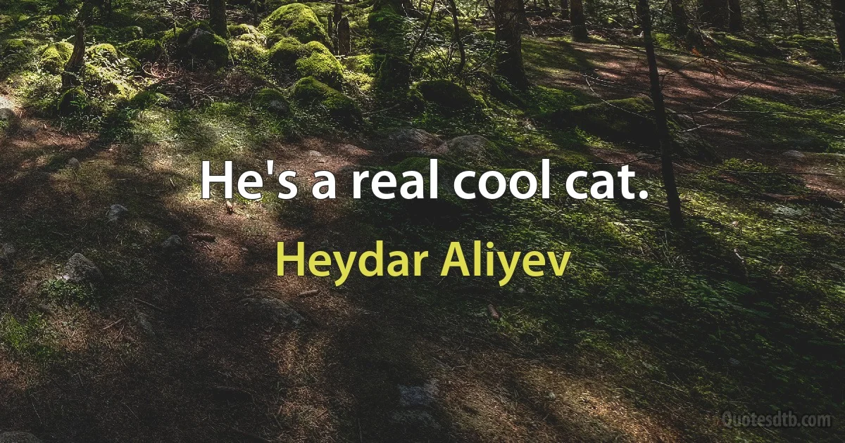 He's a real cool cat. (Heydar Aliyev)