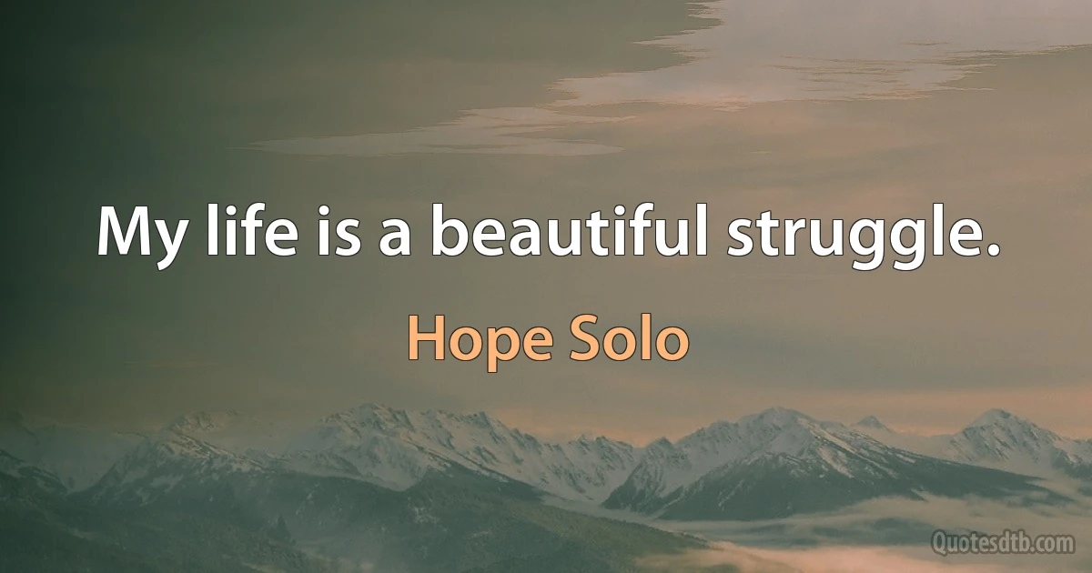 My life is a beautiful struggle. (Hope Solo)