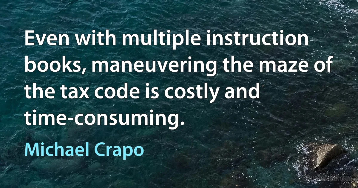 Even with multiple instruction books, maneuvering the maze of the tax code is costly and time-consuming. (Michael Crapo)