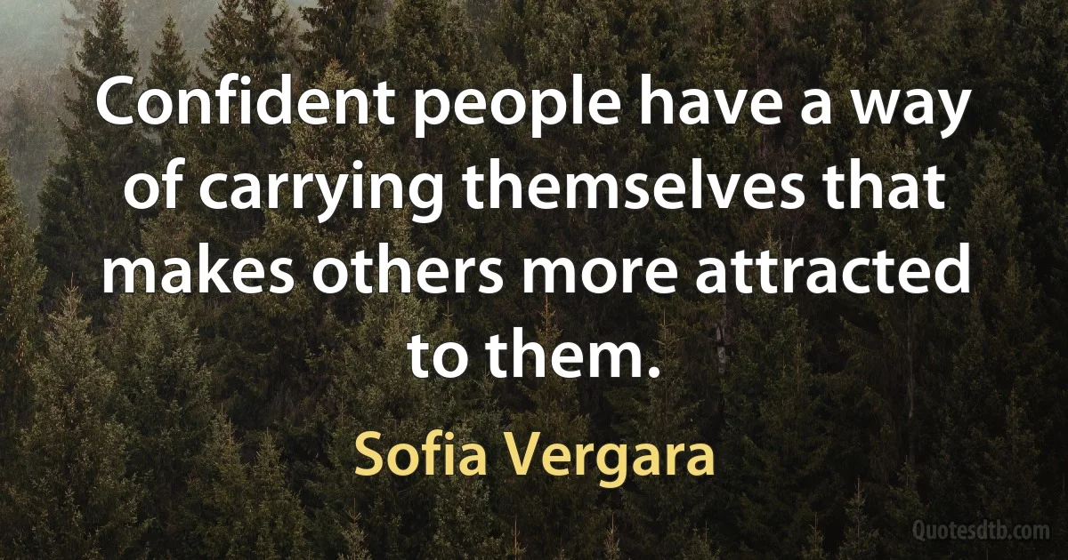 Confident people have a way of carrying themselves that makes others more attracted to them. (Sofia Vergara)