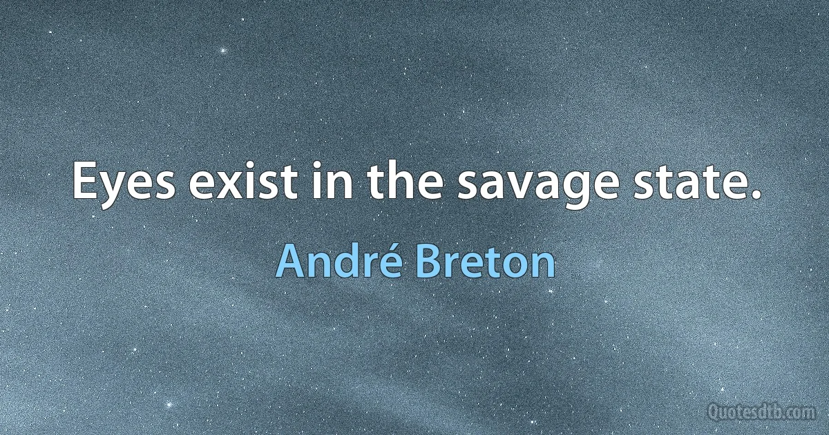 Eyes exist in the savage state. (André Breton)