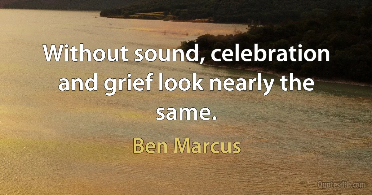 Without sound, celebration and grief look nearly the same. (Ben Marcus)