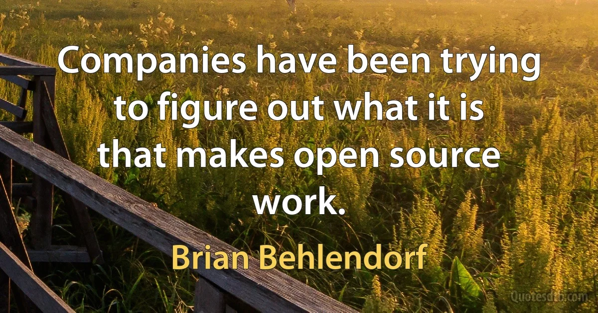 Companies have been trying to figure out what it is that makes open source work. (Brian Behlendorf)