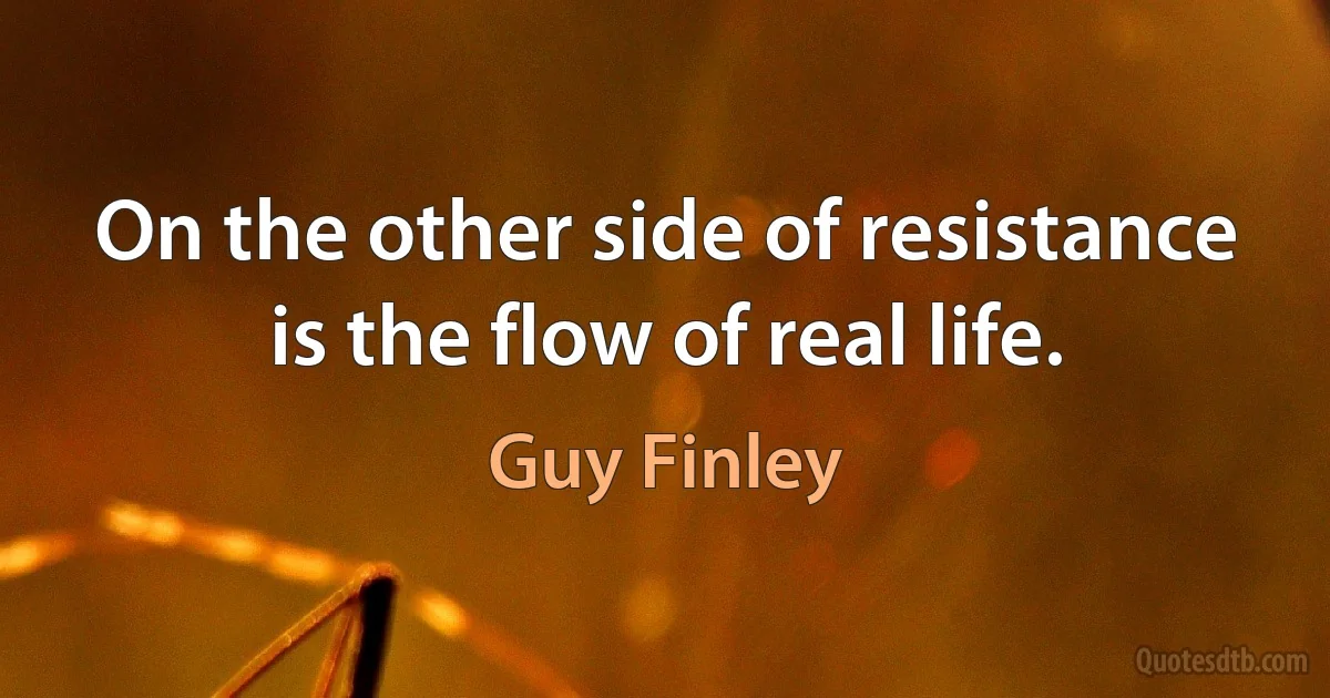 On the other side of resistance is the flow of real life. (Guy Finley)