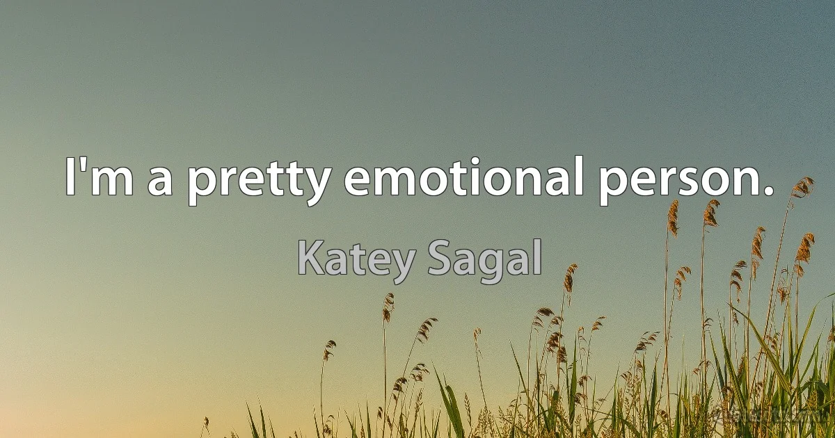 I'm a pretty emotional person. (Katey Sagal)