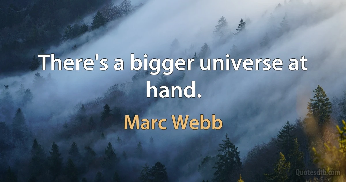 There's a bigger universe at hand. (Marc Webb)